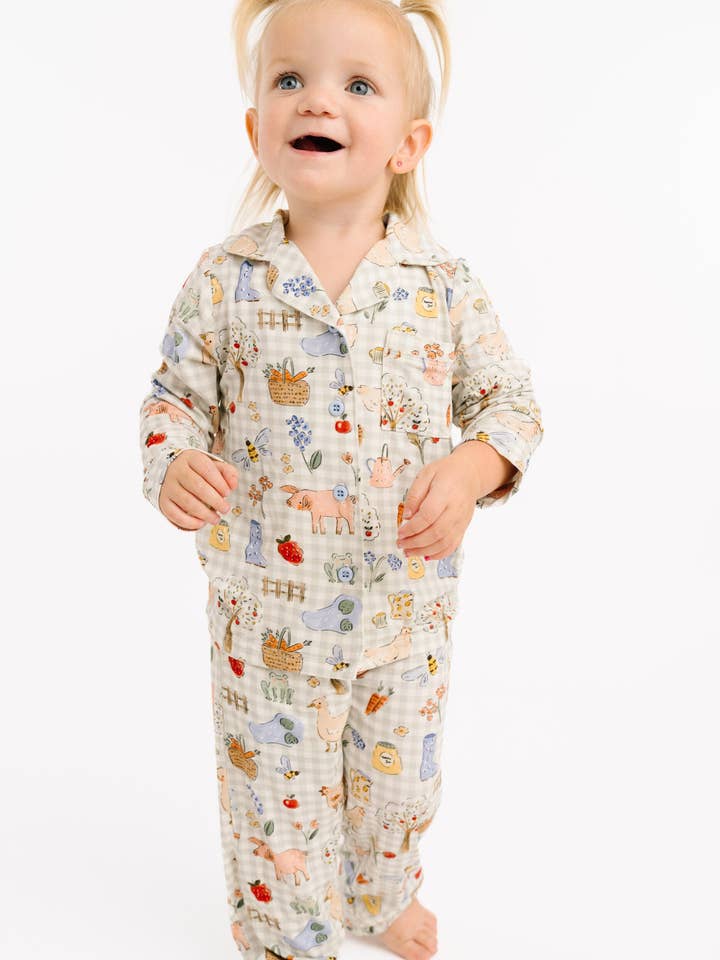 Farm Days Bamboo Button Up Set for wholesale by Little One Shop