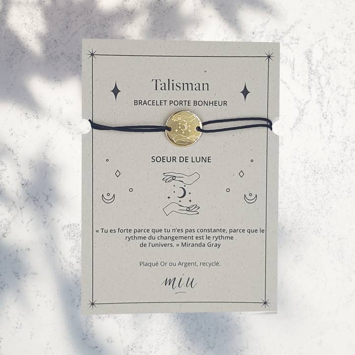 Pulsera talismán de la suerte de la hermana luna oro/plata para venta al por mayor de Make It Unique