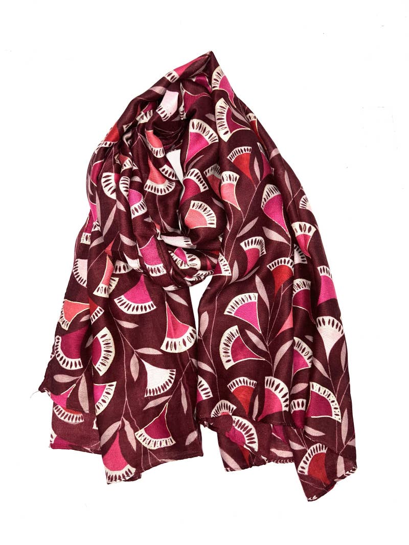 LINETA – Großhandel Kopftuch – Damen – HH-242 Schal mit geometrischem Muster und Goldakzenten2