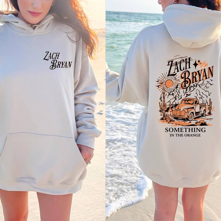 TheKingShirt - Wholesale Hoodie - Women's - Zach Bryan 'Something in the Orange' Graphic Hoodie1