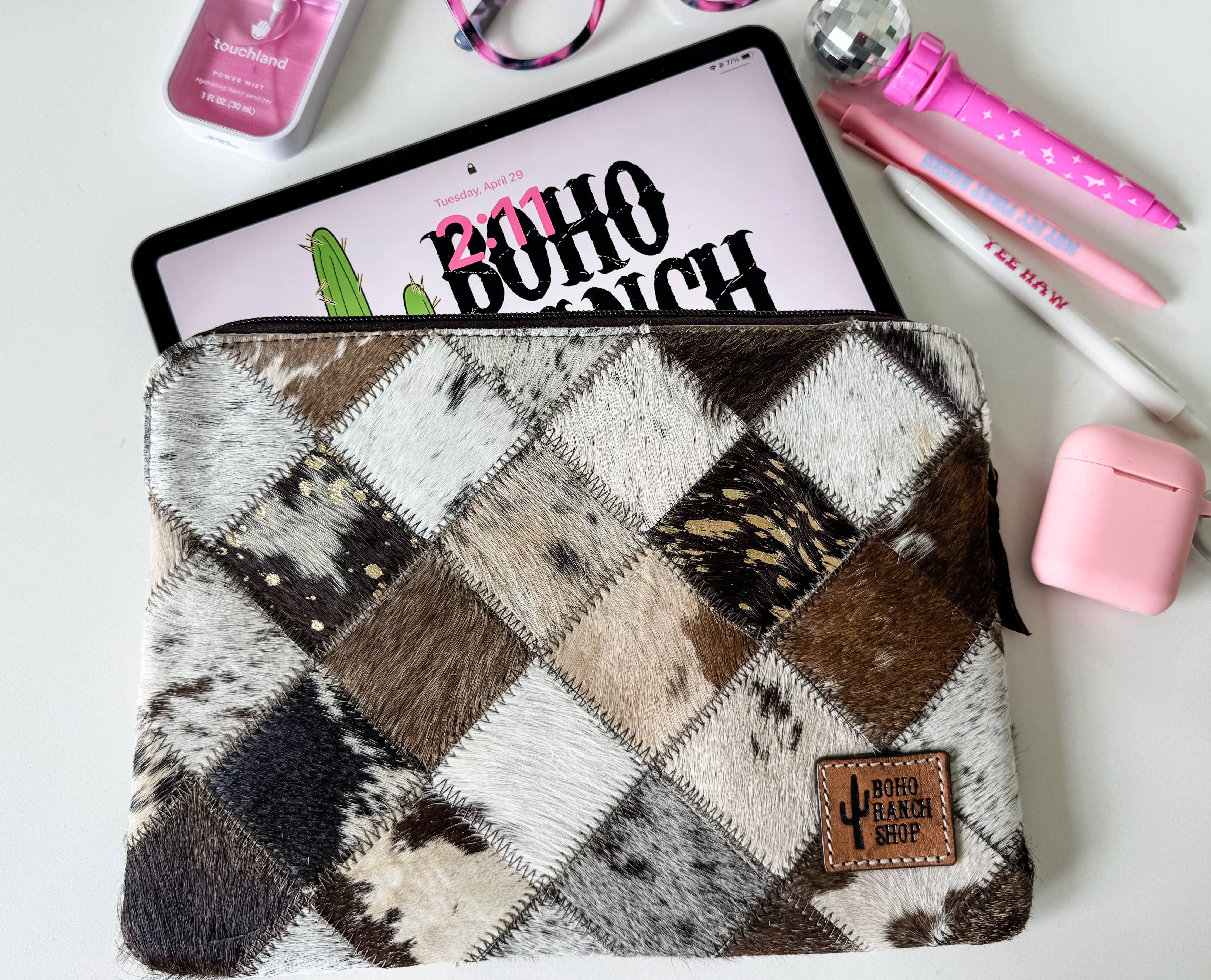 Boho Ranch Shop - Wholesale Laptop/Tablet Case - Women's - Cowhide Laptop Computer tech Sleeve Pouch Case10