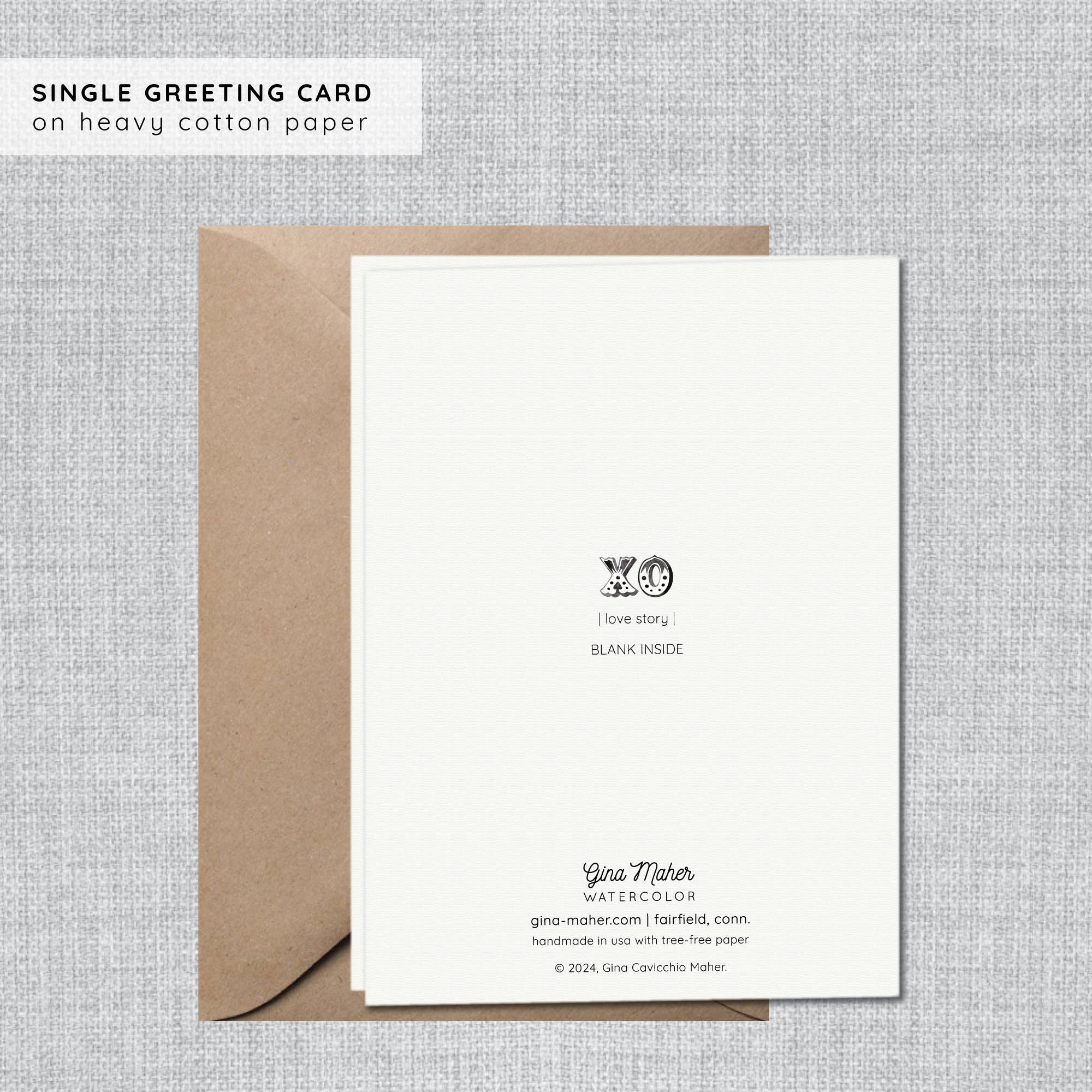 Gina Maher | Watercolor – wholesale Love card – Typewriter Anniversary Card | Book Love and Friendship Card1