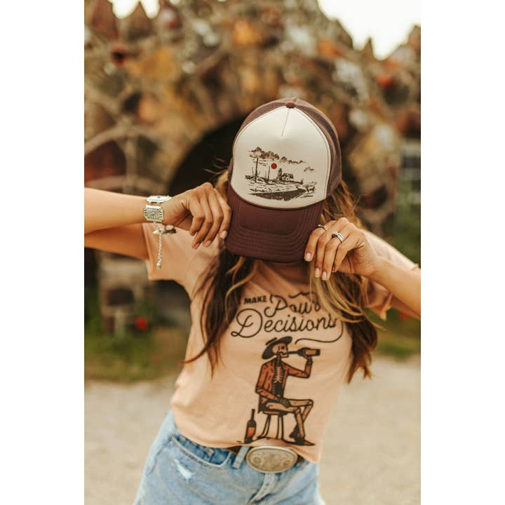 Marrone e marrone chiaro Cappello da camionista Homestead Horizon in vendita all'ingrosso su Faire