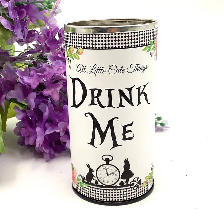 Tea DRINK ME Alice in Wonderland Cookie Canister 36 ct for wholesale by All Little Cute Things