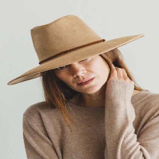 Queens INC - Wholesale Fedora - Women's - Best seller Fashion Classic Wide Brim Suede Primium  Hat Wid32