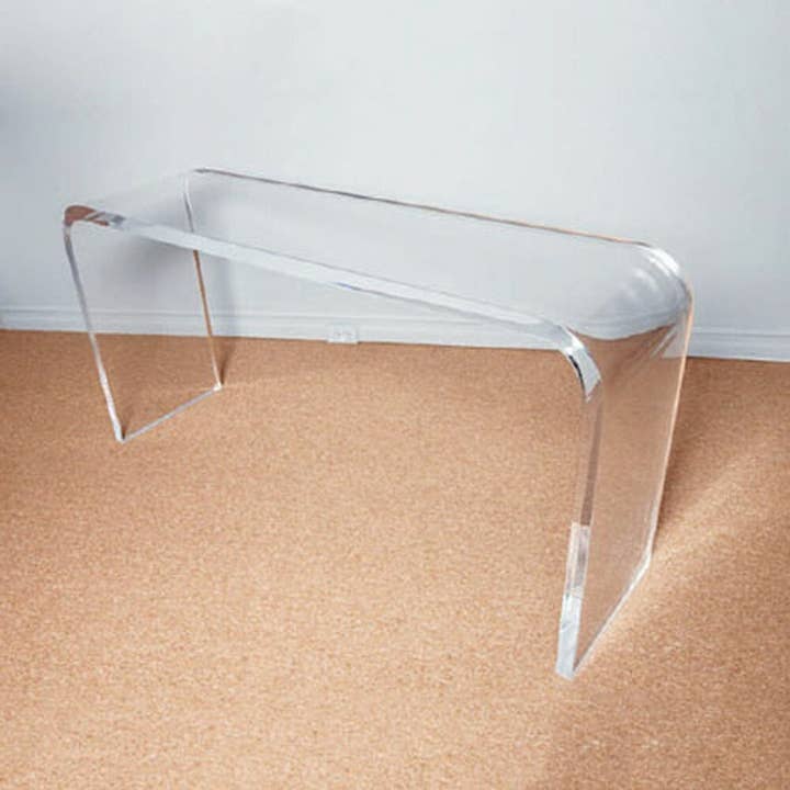 Plasticmart - Wholesale Console Table - Acrylic Console Tables Waterfall Style Clear and Colors
