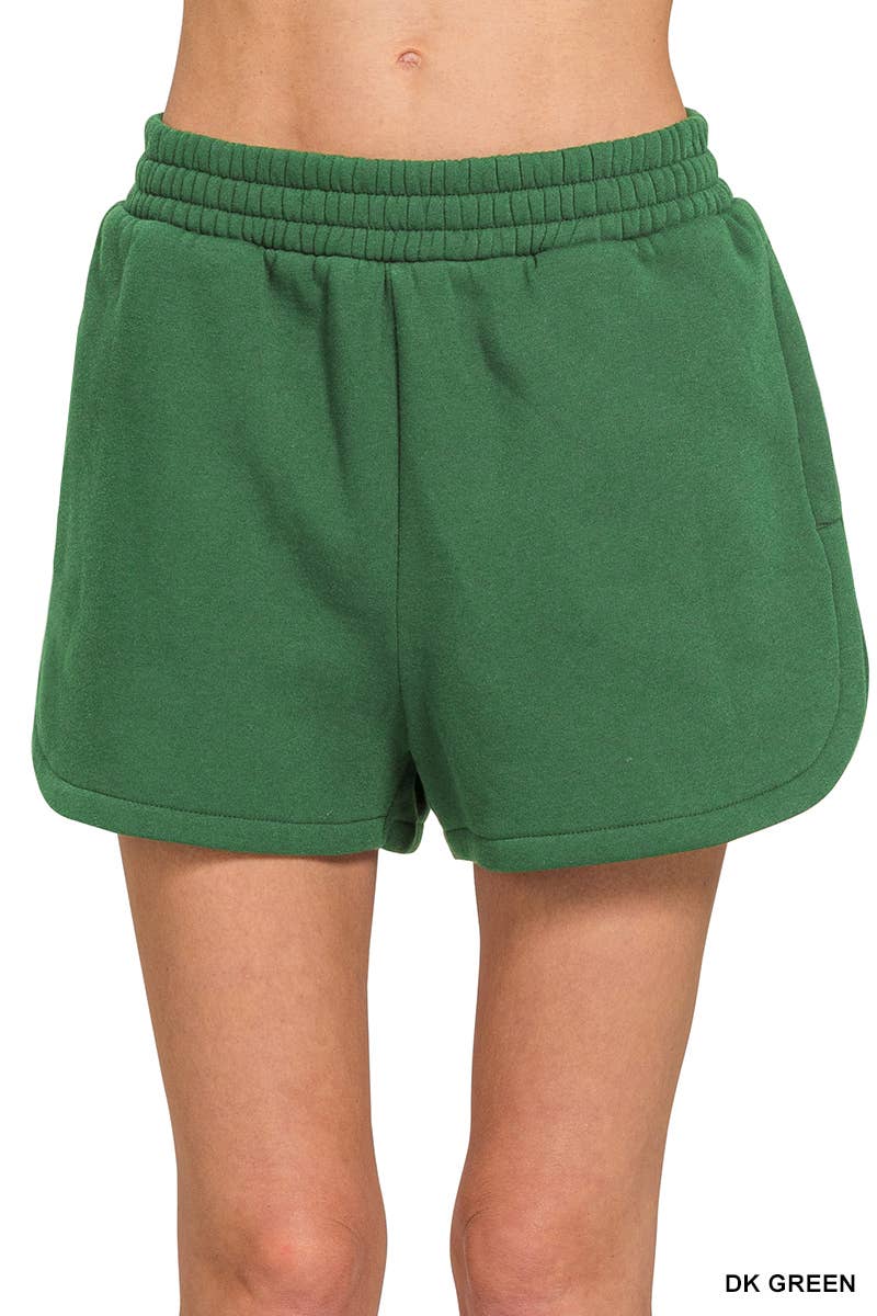 42POPS - Wholesale Shorts - Women's - ',..Fleece Elastic Waistband Dolphin Shorts w/ Pockets20