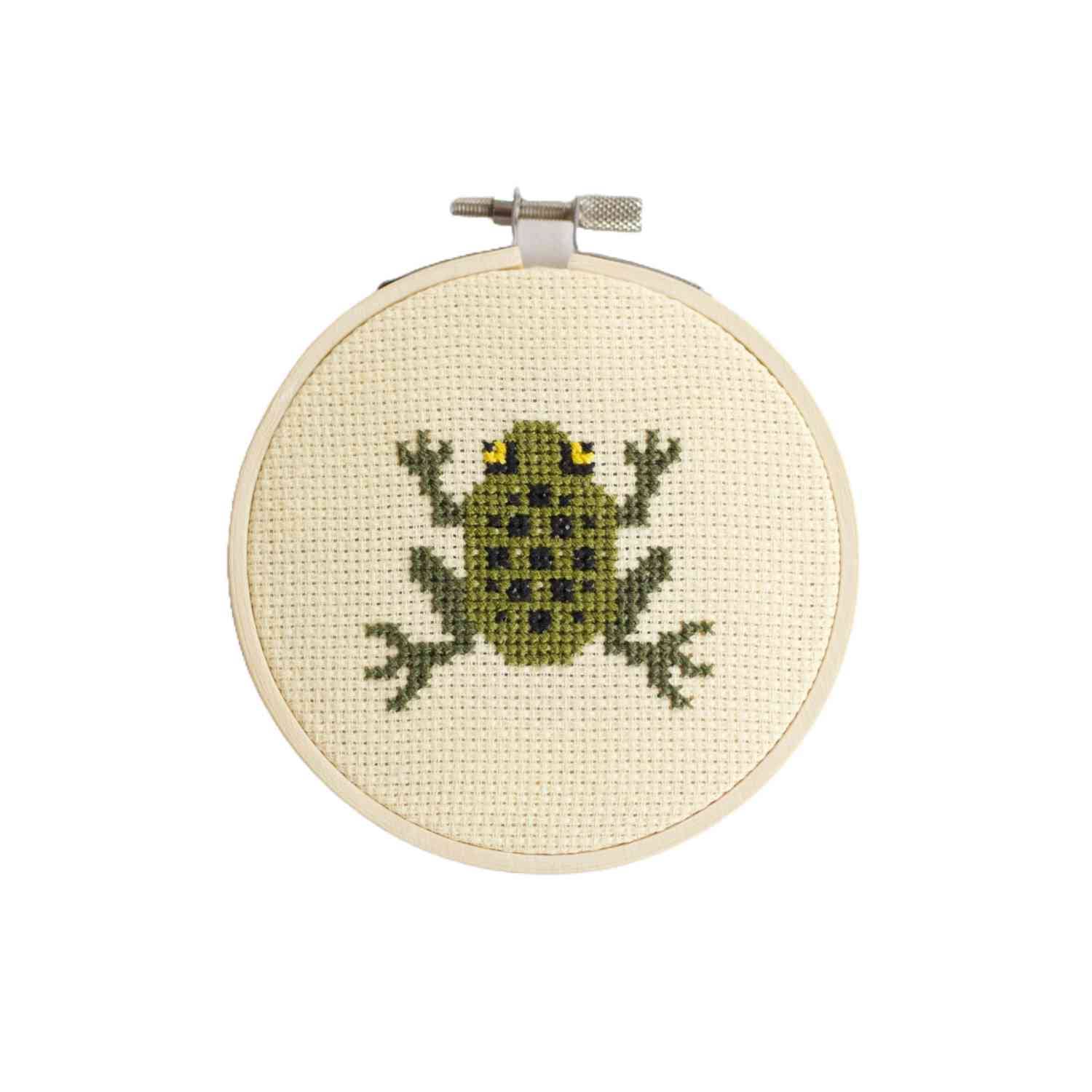 Cotton Clara Craft Kits & Supplies - Wholesale Embroidery/Cross Stitch Supplies - Frog Cross Stitch Kit2
