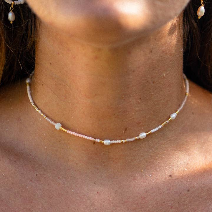 Pineapple Island - Wholesale Beaded/Pearl Necklace - Cinta Pearl Beaded Surf Necklace by Pineapple Island, Giada Collection