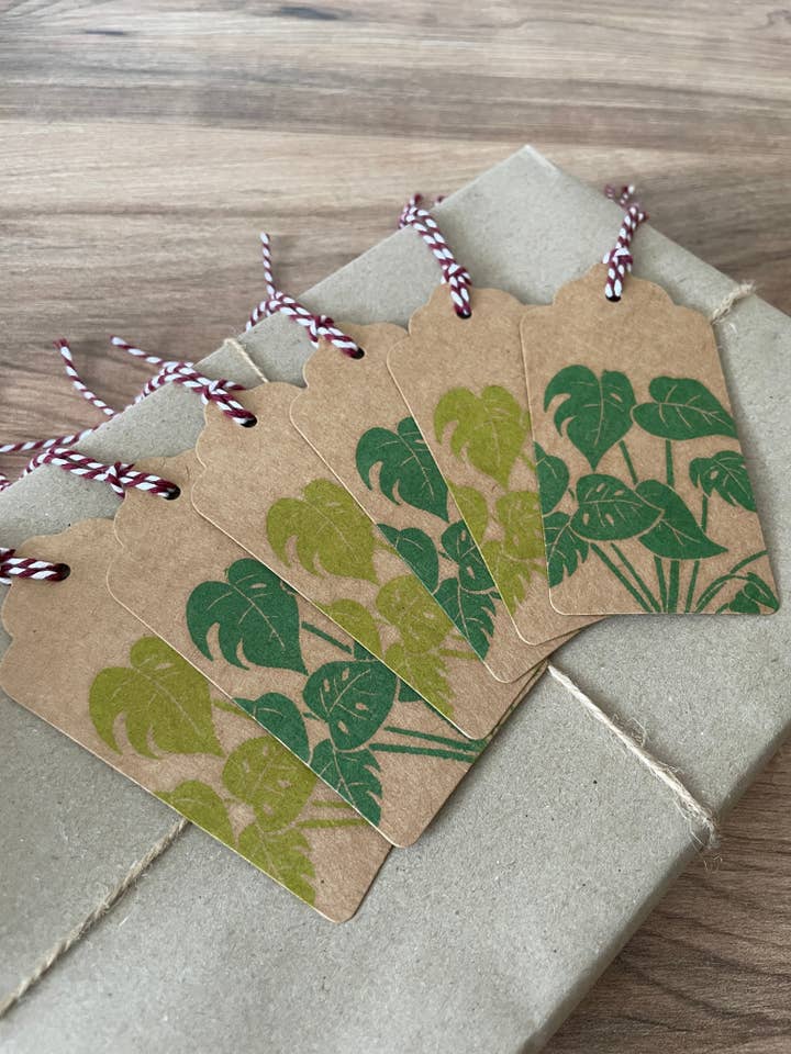 Monstera Gift Tags 6pk for wholesale by Jackdaw and Bear