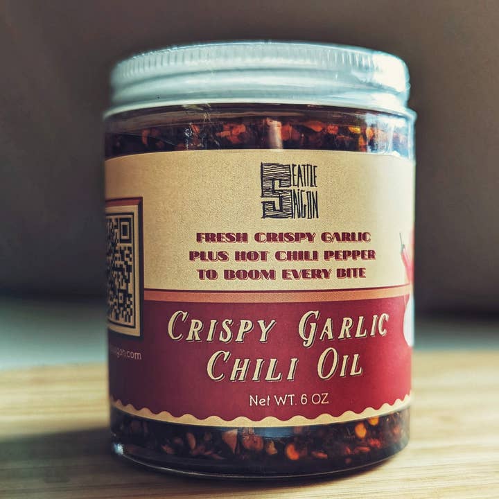 Seattle and Saigon - Wholesale Hot Sauce - CRISPY GARLIC CHILI OIL, Do-everything Viet sauce,Made in WA6