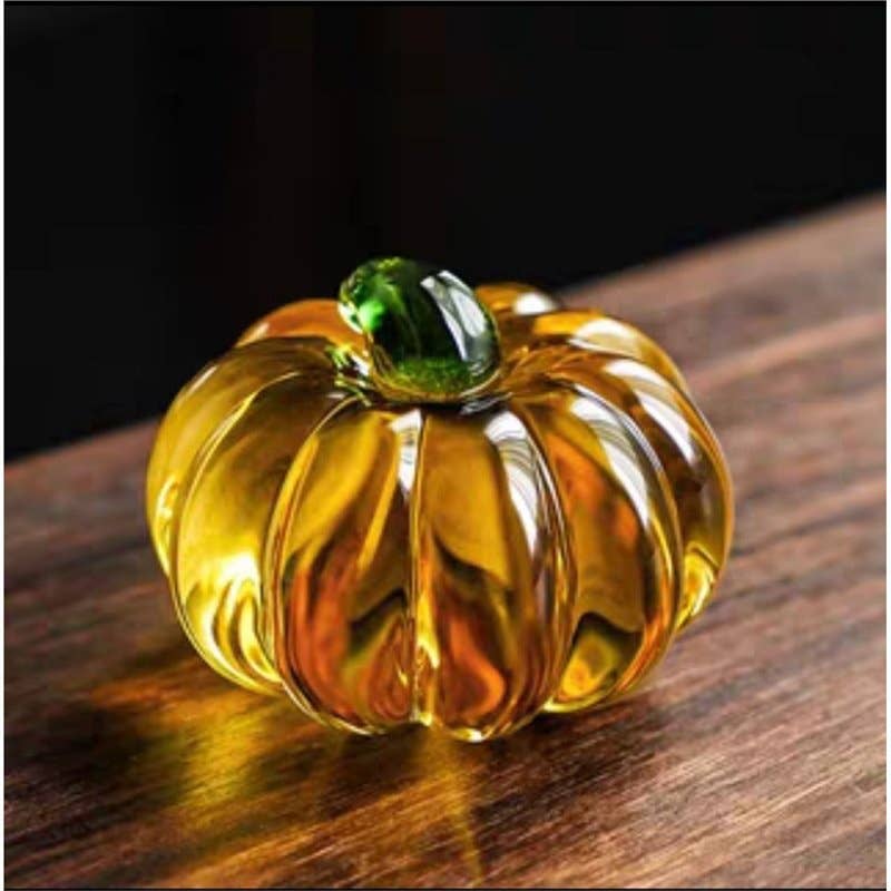Gohobi （We cover U.S. import duties） - Wholesale Decorative Tabletop Object - Gohobi Pate de Verre Pumpkin Halloween Glass Ornament Teapot Lid Stand Paperweight37