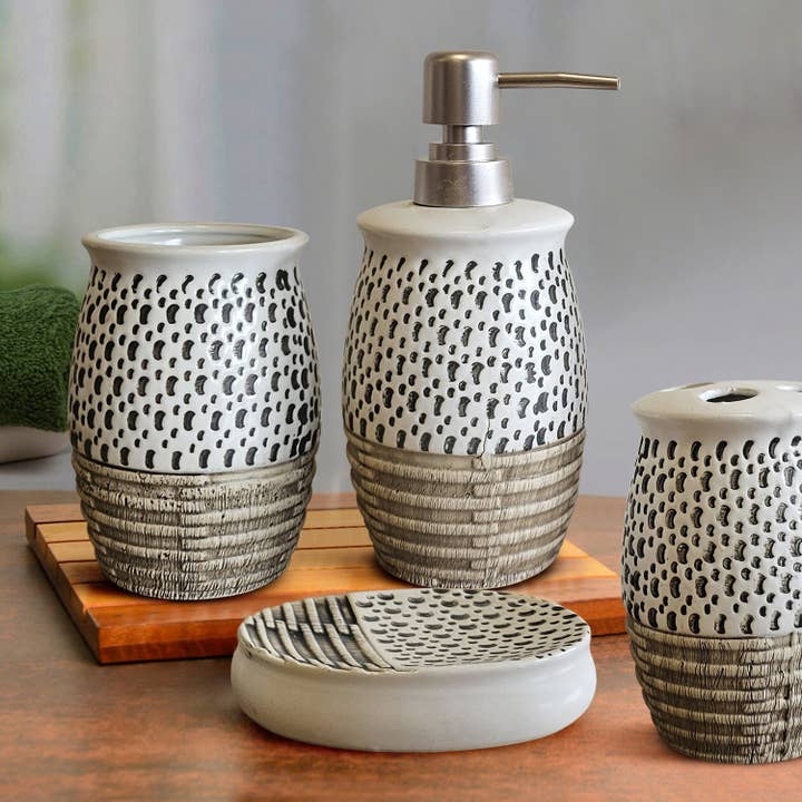 Ledsone – wholesale Bathroom accessory set – Bathroom Accessory Set 4 Pcs Decorative Bath Accessories Set ~54211