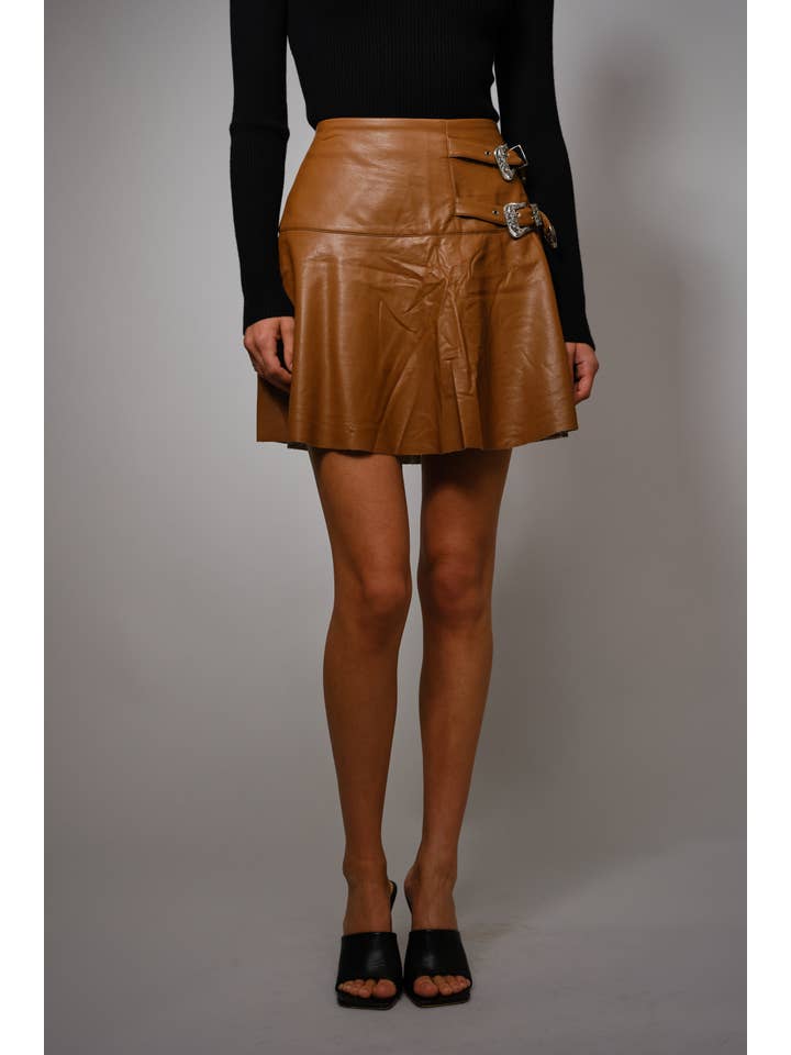 Blue B - Wholesale Skirt - Women's - 99581S - Western Buckle Faux Leather Skort10