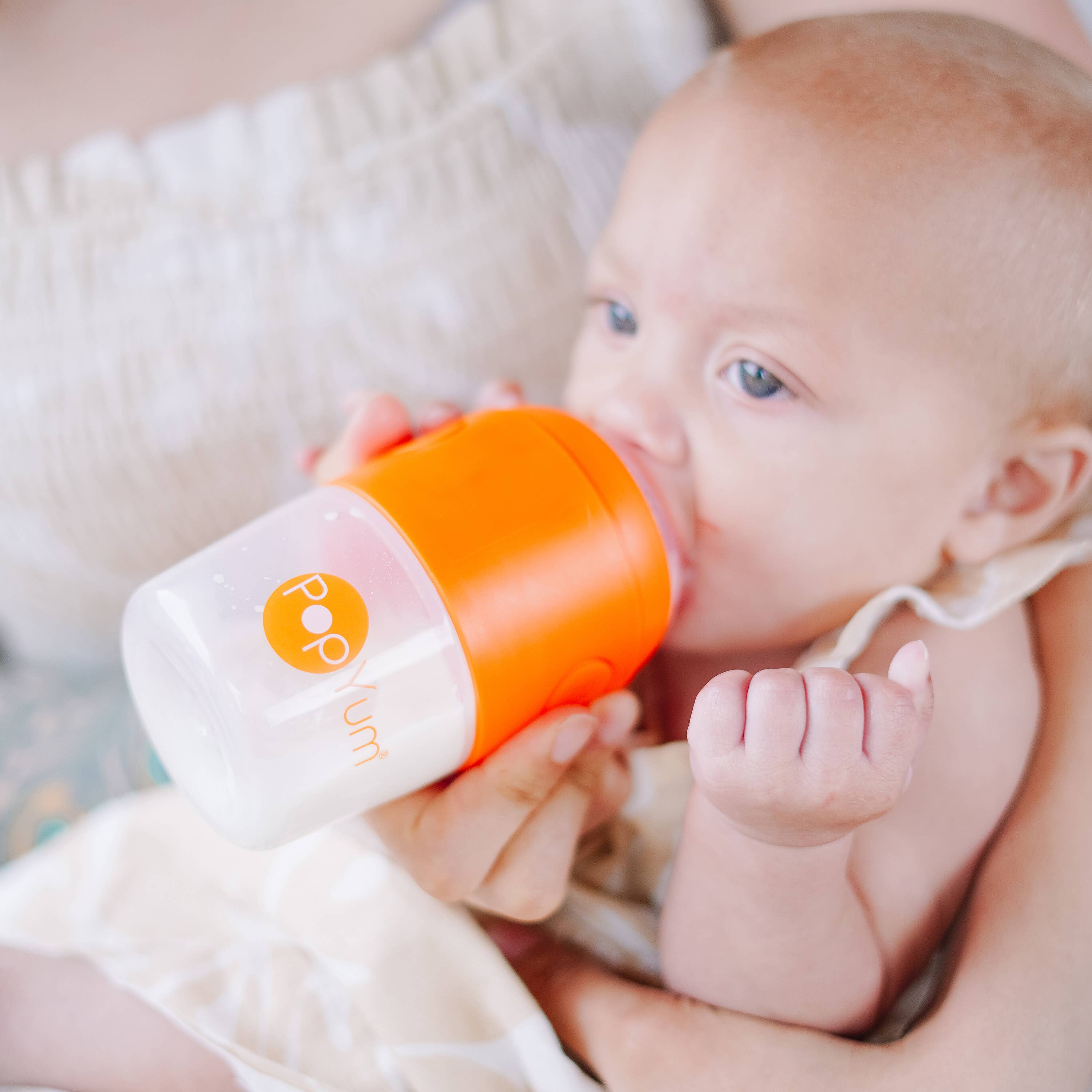 PopYum - Wholesale Baby Bottle - PopYum Orange 5 oz. Anti-Colic Formula Making Bottle1