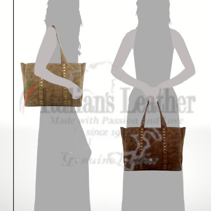 ITALIAN'S LEATHER - Wholesale Tote Bag - Women's - Celina Suede Leather Tote Bag 22071231