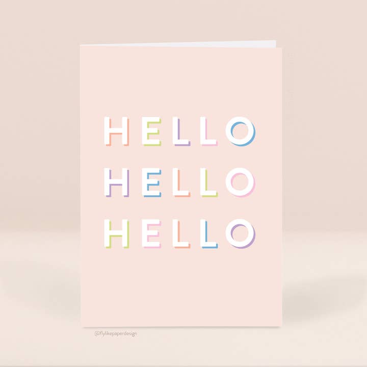 Fly Like Paper Design - Wholesale Everyday Greeting Card - Hello Hello Hello Card2