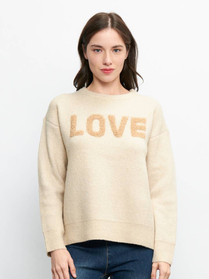 11166 - PULL À MANCHES LONGUES LOVE PRINTED pour la vente par Newbury Kustom