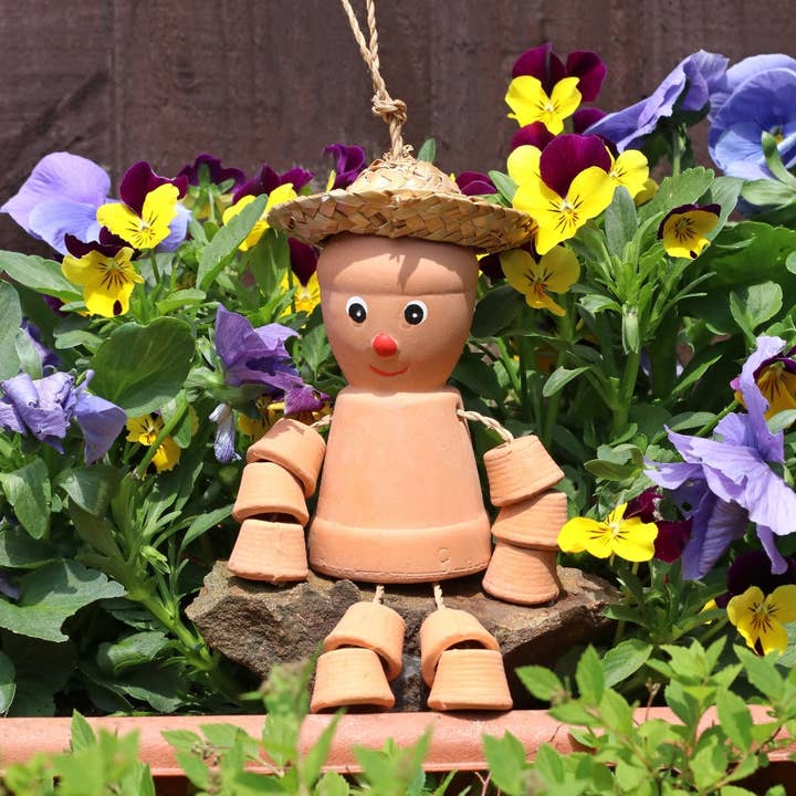 Something Different Wholesale - Wholesale Outdoor ornament/decor - Small Terracotta Pot Man