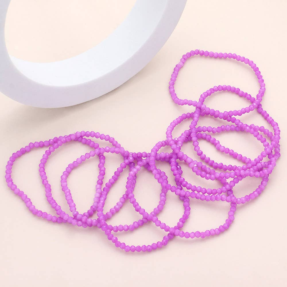 Sensibling Corp. - Vendita all'ingrosso Bracciale con perline - 10 pezzi - Braccialetti elasticizzati multistrato con perline sfaccettate11