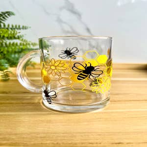 Bee Hive Beer Can Glass, Bee Beer Can Glass, Bee Coffee Glass, Iced Coffee  Cup, Iced Coffee Glass, Coffee Glass, Coffee Cup 