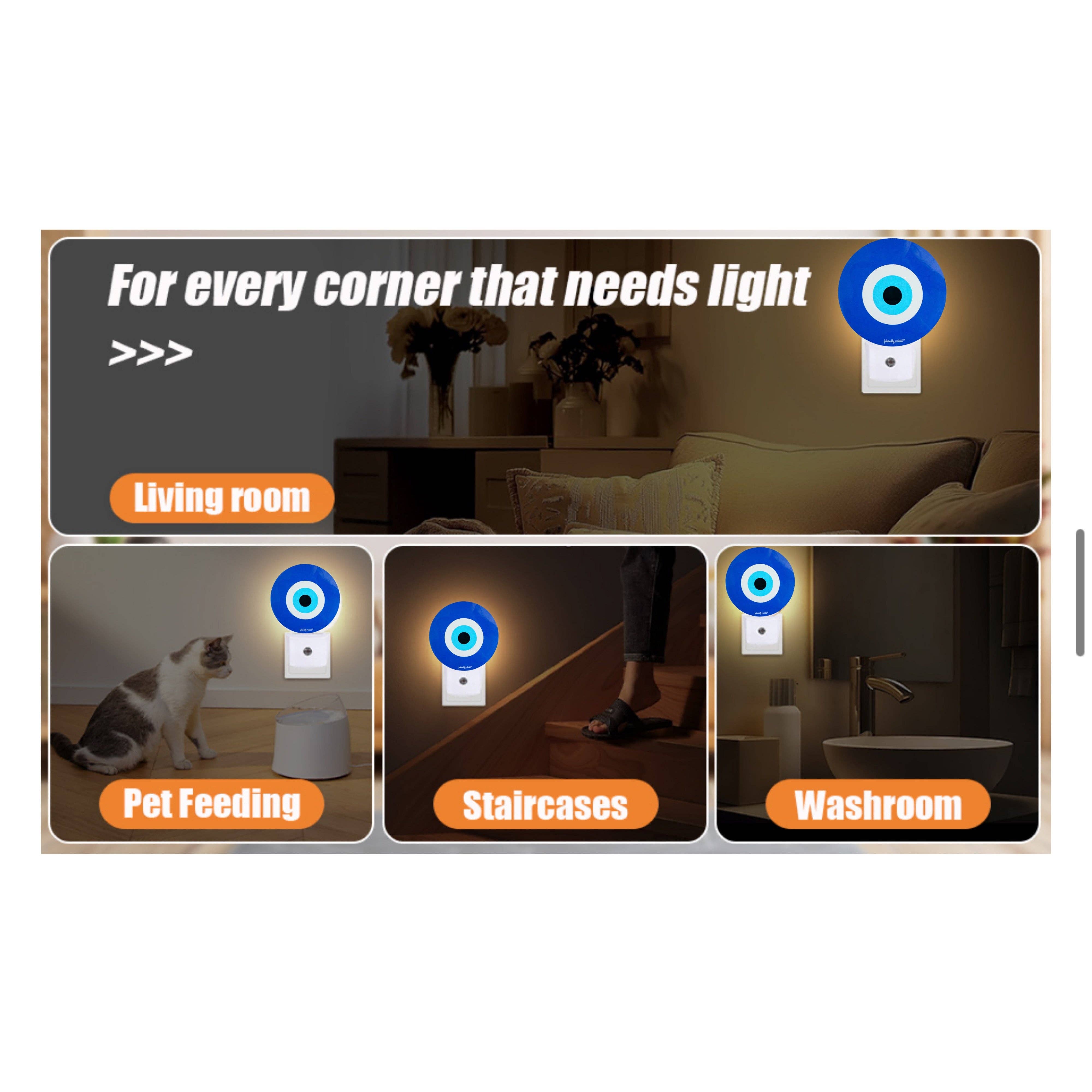 FRESHALAMODE / fashionably protected – wholesale Night light – Evil Eye Glow Sensor Plug In Light11