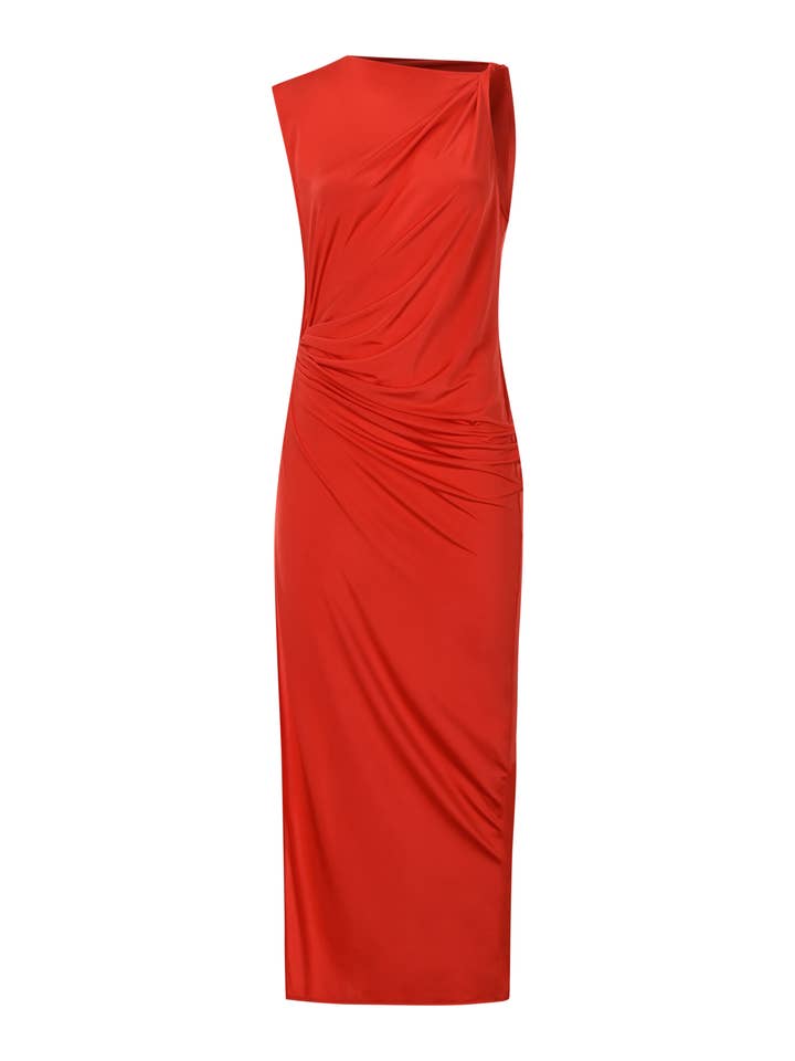 Showstopper-klänning i korall för wholesale av Khéla the Label