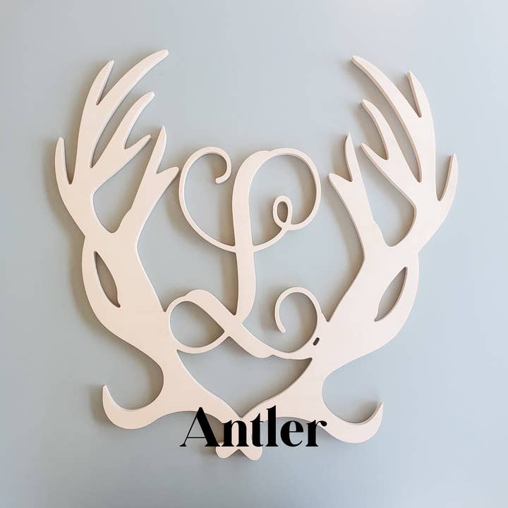 Antler Single Vine Letter Monogram for wholesale by Studio 29 Eleven