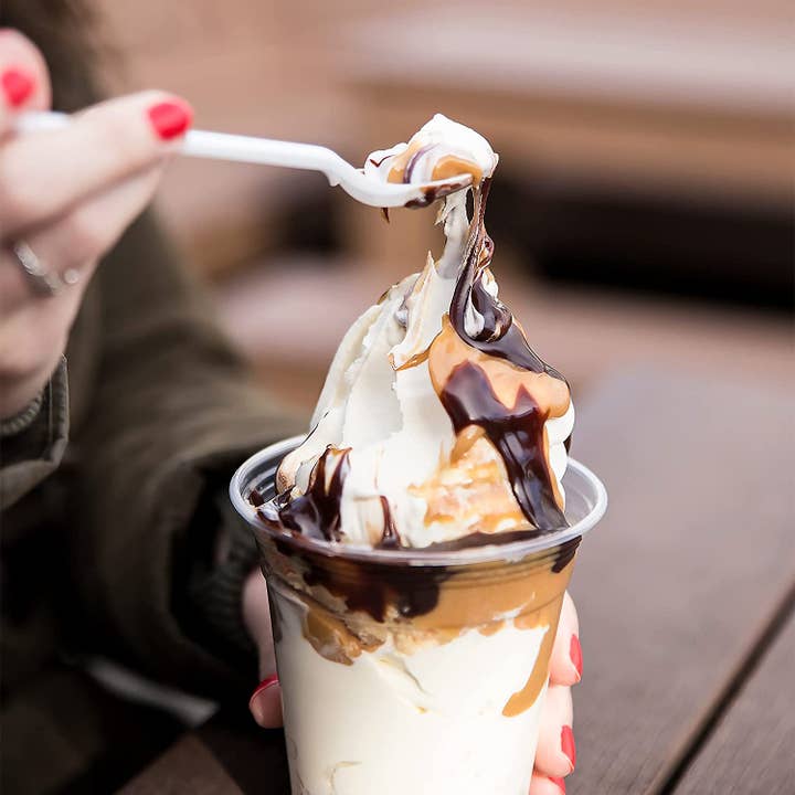 MT Products - Wholesale Kitchen Spoon - MT Products White Long Plastic Disposable Spoons for Sundae5