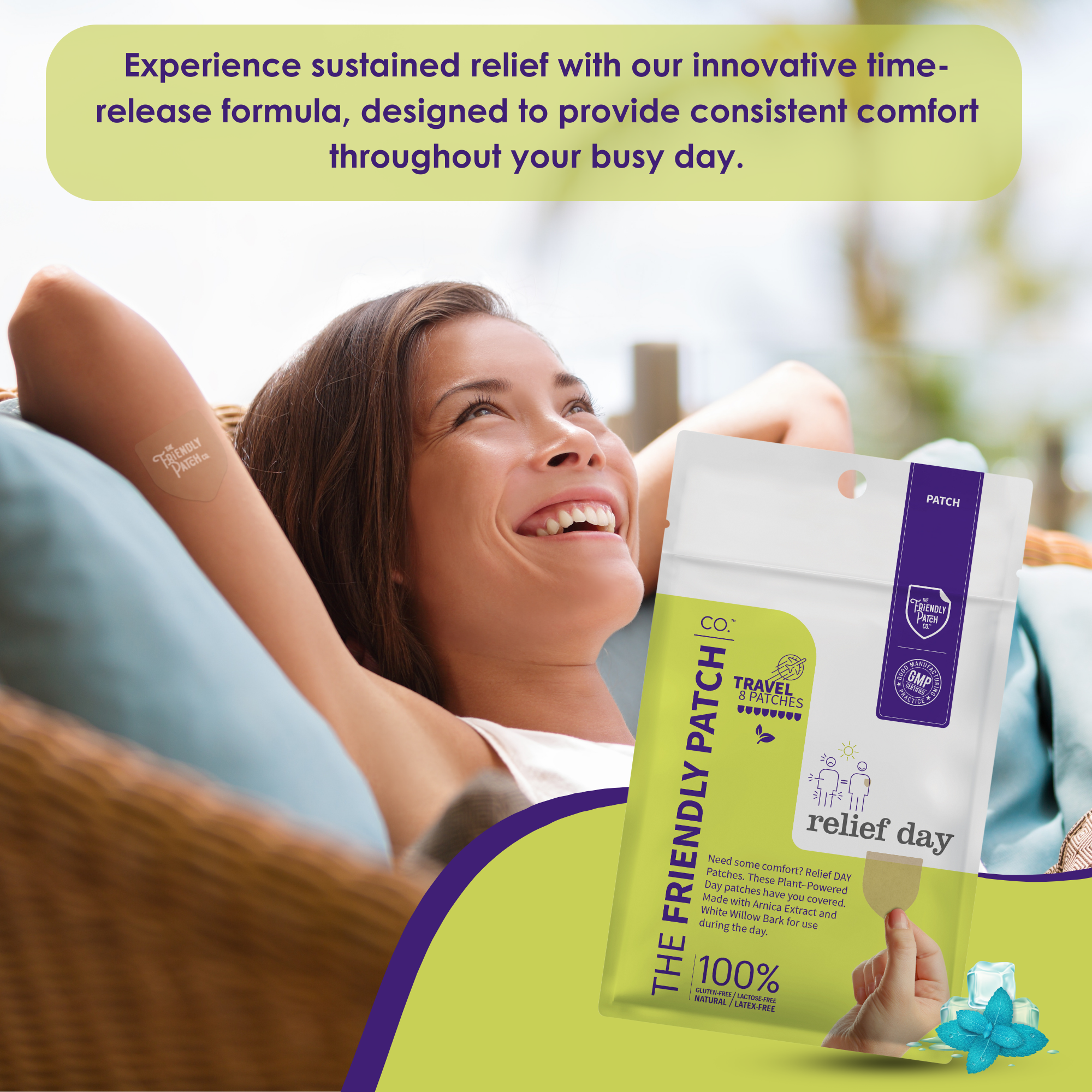 Friendly Patch CO - Wholesale Pain Relief Spray/Cream - Relief Day Pain Patch - Arnica, White Willow Bark, Menthol5