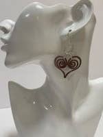 Dainty Baroque Hearts Earrings or Necklace for wholesale by Angela Catirina Jones