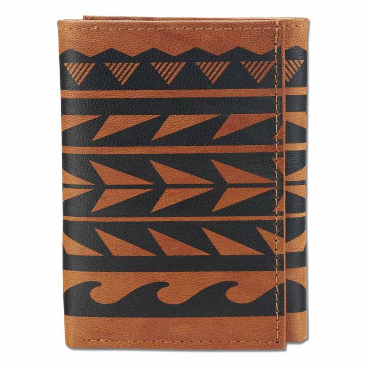 Hawaiian tattoo Trifold Wallet - Art "Maka Ihe" by Keahi Raikes for wholesale by NA KOA