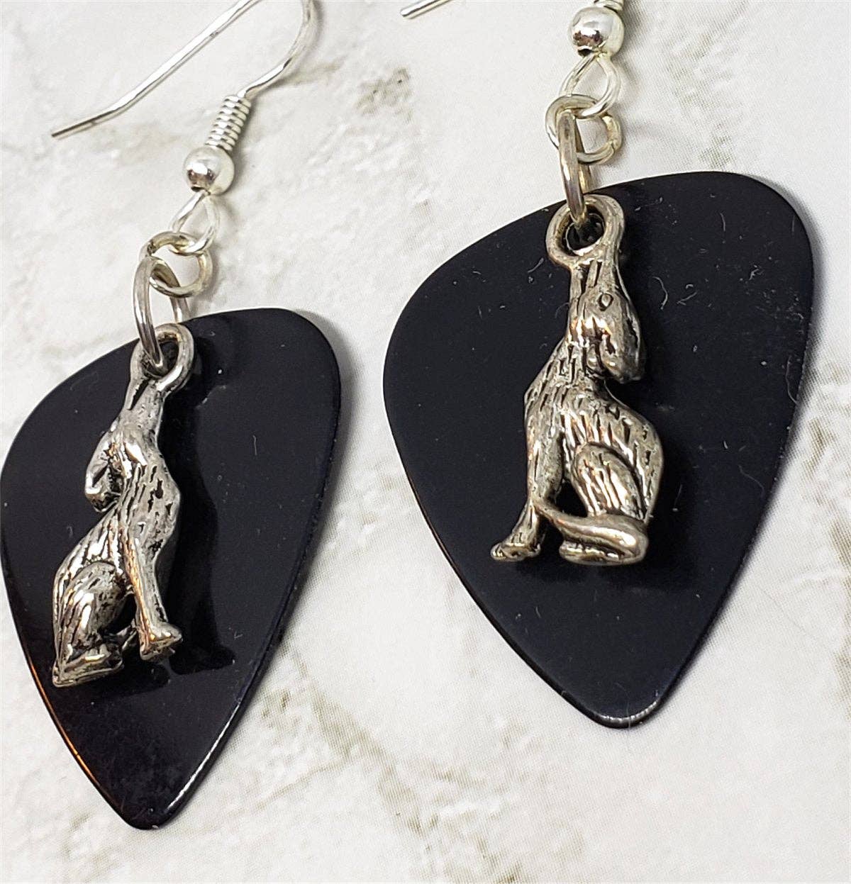 Simply Raevyn - Wholesale Dangle Earrings - Wolf Charm Guitar Pick Earrings26