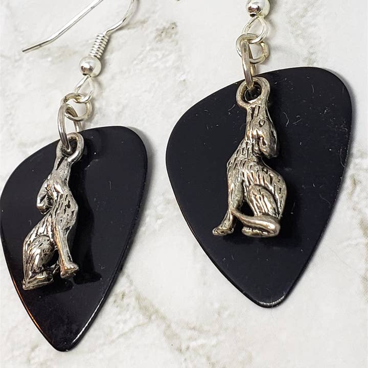 Simply Raevyn - Wholesale Dangle Earrings - Wolf Charm Guitar Pick Earrings26