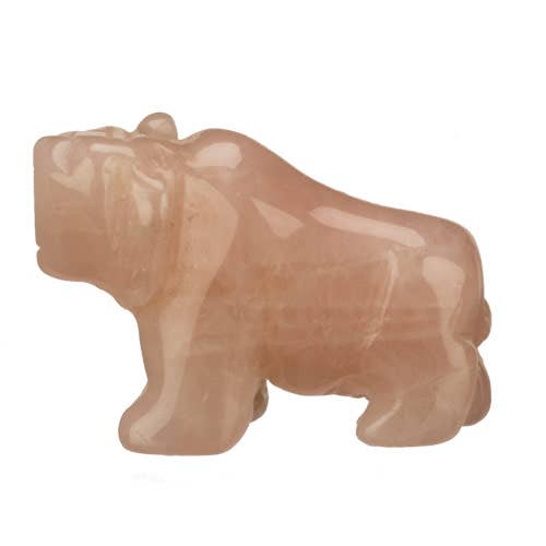 Gravure hippopotame, 50 mm, quartz rose pour la vente par EHAWA