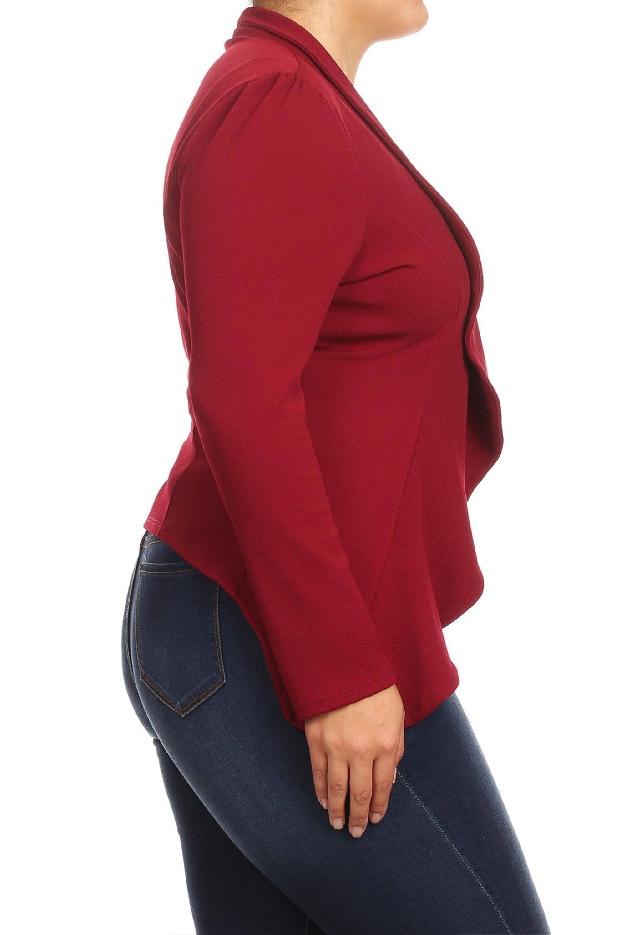 MOA COLLECTION – Blazer - Mulher por atacado – Jaqueta feminina sólida de mangas compridas para escritório1