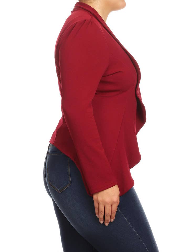 MOA COLLECTION – Blazer - Mulher por atacado – Jaqueta feminina sólida de mangas compridas para escritório1