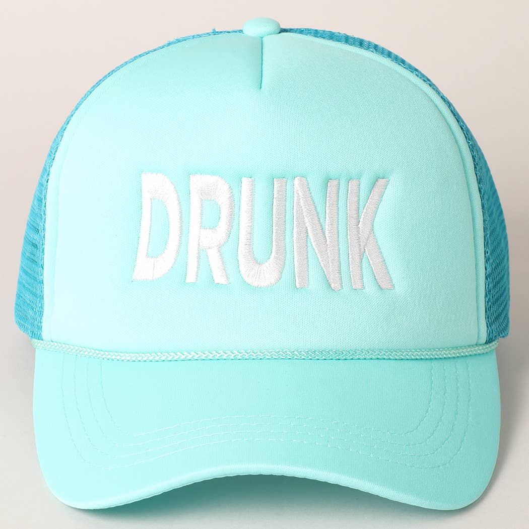 Fashion City - Vente Casquette de camionneur – femme - Casquette de camionneur à dos en maille brodée DRUNK11