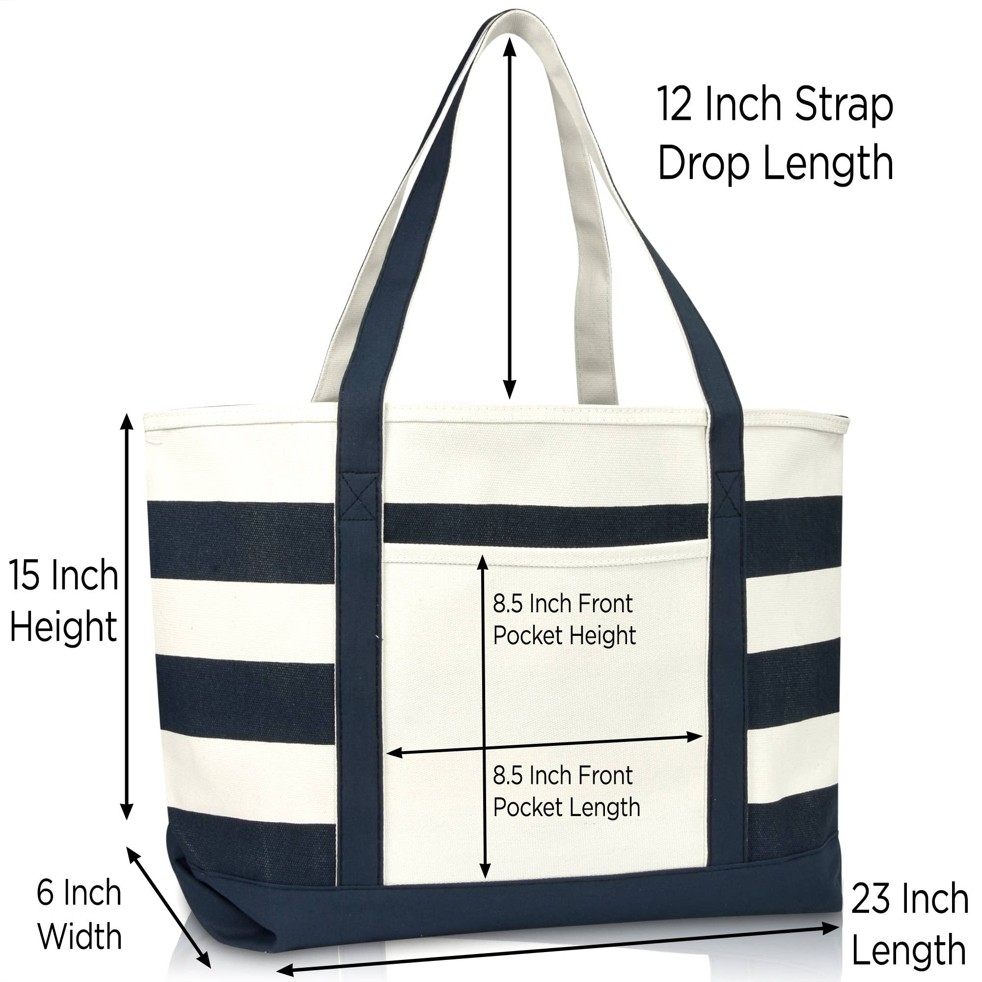 Dalix - Wholesale Tote bag – Women's - Dalix 23" Premium Striped Tote Bag16