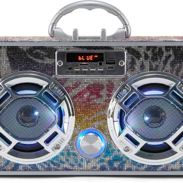 Animal Print Bling Wireless Boombox With FM Radio for wholesale by Trend Tech Brands