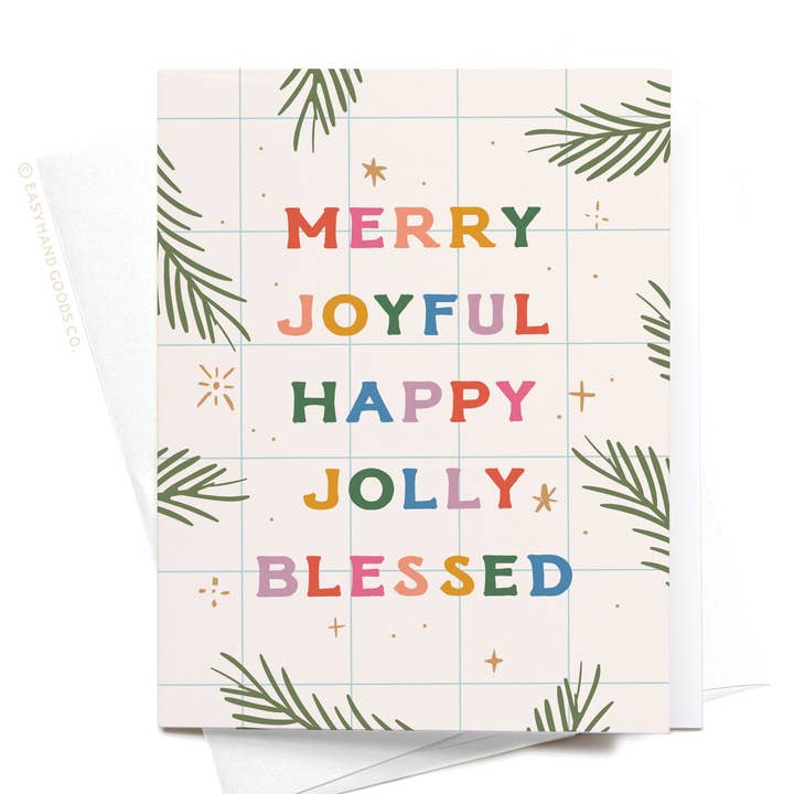 Merry Joyful Christmas Spruce Greeting Card for wholesale by Easyhand Goods – formerly Onderkast