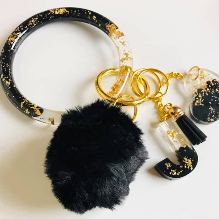 Svart och guld nyckelring armband armband Set för wholesale av Shop Drip Express