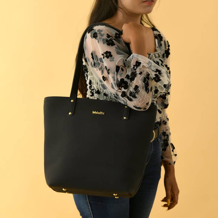 Classy Leather Bags – Engroshandel Tote bag - Dame – Era Vegan Lædertaske - Midnight Black7