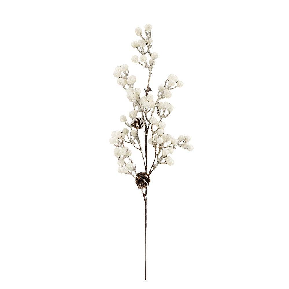 A&B Home Group Inc. – wholesale Christmas decoration – 7x3.5x25.5" Glittered White Berry Spray 96EA/CTN0