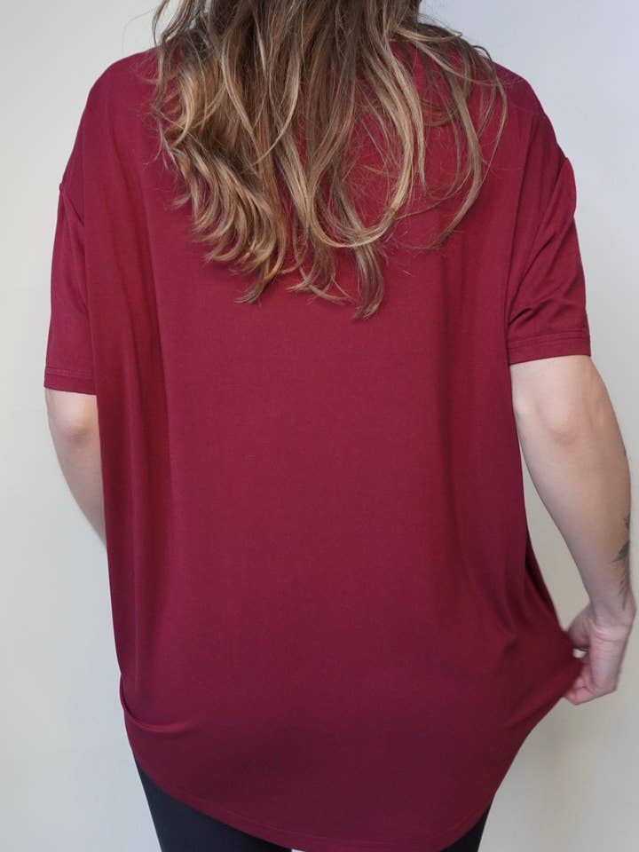 Kasia - Vente T-shirt – femme - T-shirt en bambou surdimensionné – Confort sans effort, style raffiné6