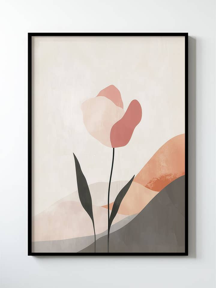 Minimalist Bloom - Wabi-Sabi Wall Poster for wholesale by MokaMouse