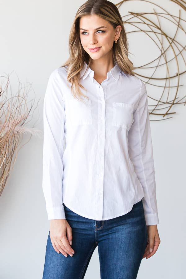 HEIMISH - Wholesale Button Down Shirt - Women's - KT083-2 LONGSLEEVE COLLAR SHIRT FRONT BUTTON CLOSURE13
