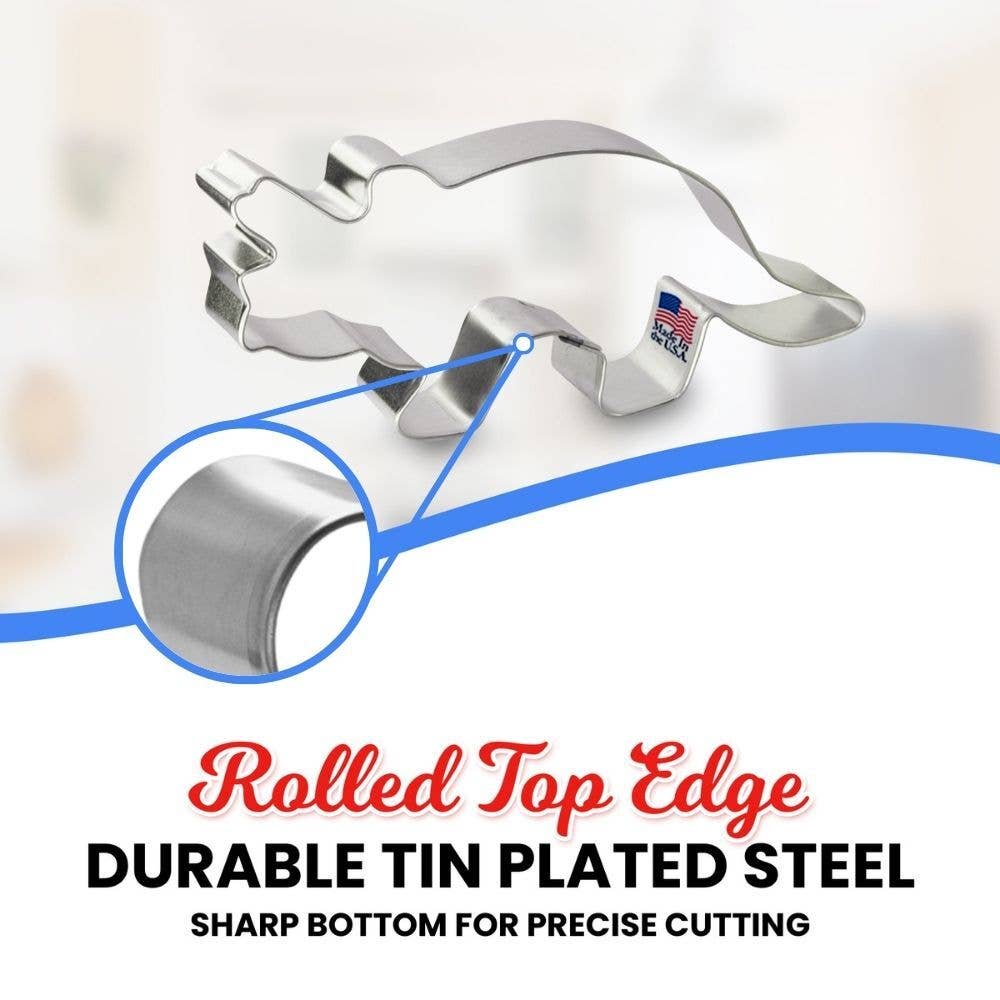 CookieCutter.com - Wholesale Cookie Cutter - Triceratops Dinosaur Cookie Cutter 5 in B11314