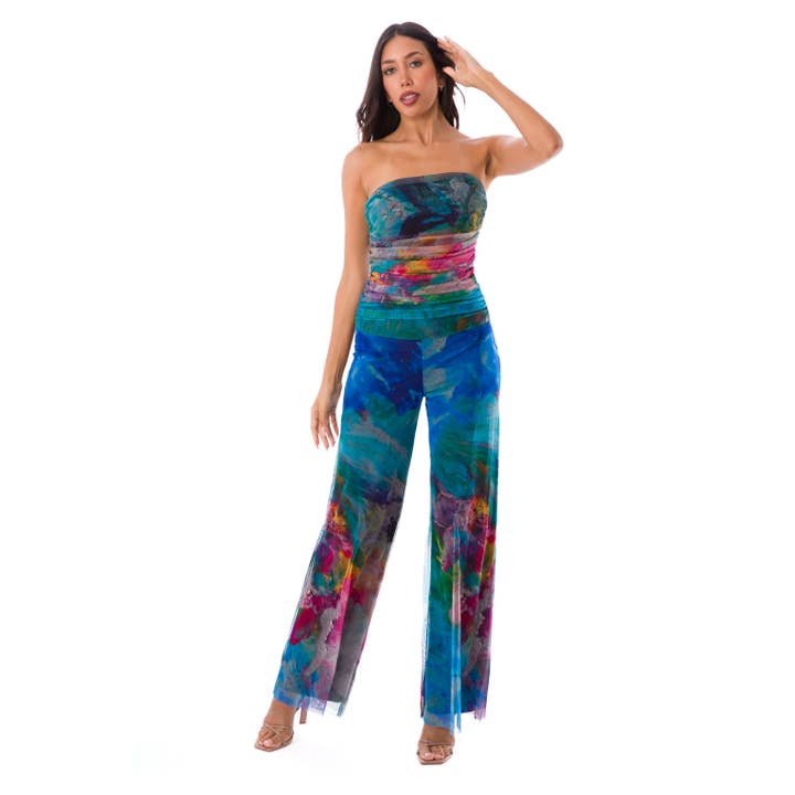 Combinaison à corsage froncé sans bretelles FANTASY pour la vente par Elana Kattan