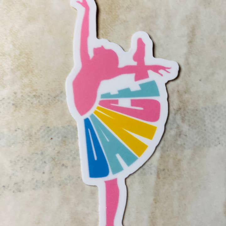 Denali & Co. - Wholesale Sticker - Ballerina w/ Dance Skirt Sticker, 2" x 4"